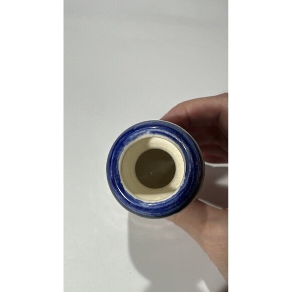 E.K Ceramic Hand Painted Bud Vase Taper Candle Holder Jerusalem Vintage - Picture 5 of 6